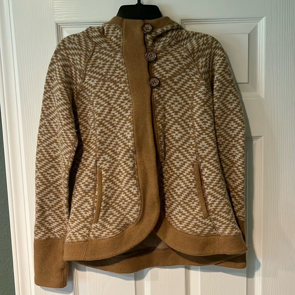 Marmot Tara Sweater Partial Button Front Wool Blend Size Small